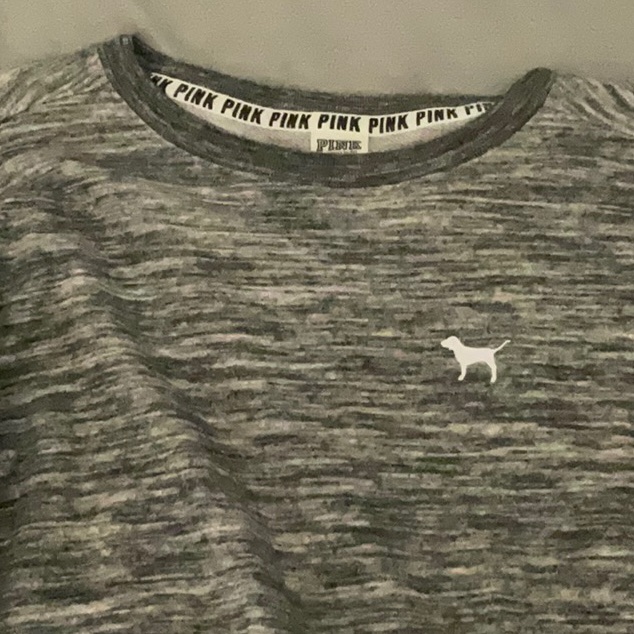 Pink Victoria's Secret Heathered Gray Tee